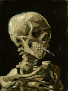 Cabeza de esqueleto con cigarro, van Gogh (1886)